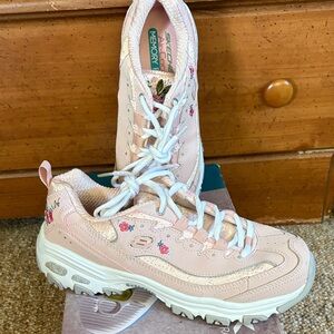 Skechers Light Pink Floral Sneakers